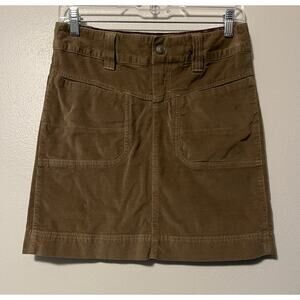 Athleta Skirt Size 2 Petite Tan Velvet Velour Mini Pockets Casual Preppy
